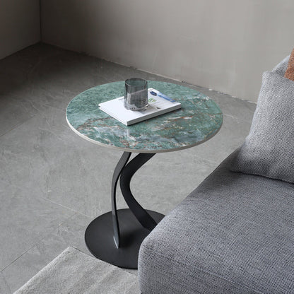 Abstract Stone Side Table Modern Simple Dia 19.69-In End Table