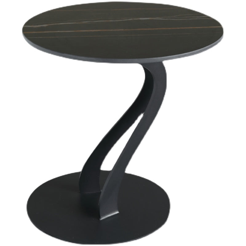 Abstract Stone Side Table Modern Simple Dia 19.69-In End Table