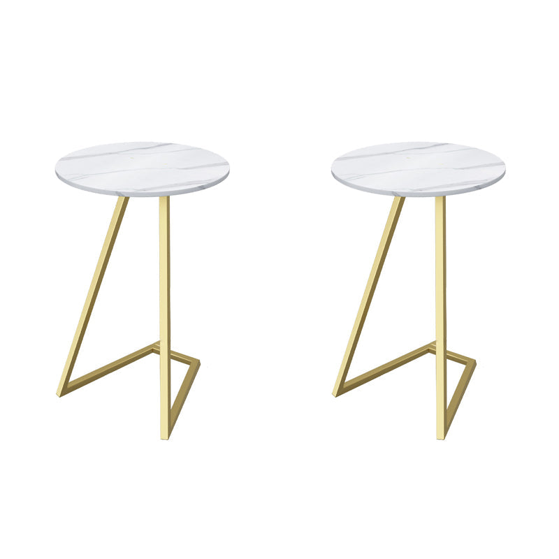 Contemporary Frame End Table Round Side End Table for Living Room Gold White Grey 2 Clearhalo 'Coffee & Accent Tables' 'End & Side Tables' 'end_side_tables' 'furn' 'furn_end_side_tables' 'Furniture' 'Living Room Furniture' 5470294