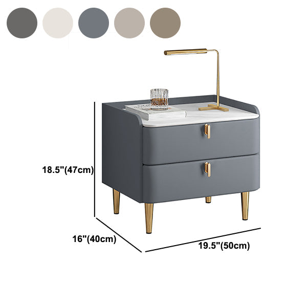 Moderno comodino in legno 18,5 "alto 2 - comodino del cassetto in grigio / blu / bianco