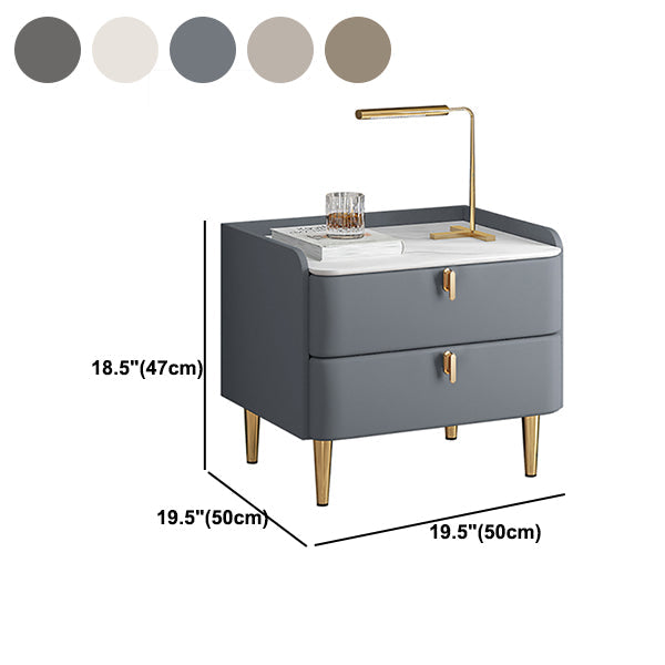 モダンな木製ナイトスタンド18.5 "高さ2-灰色 /青 /白のナイトスタンド
