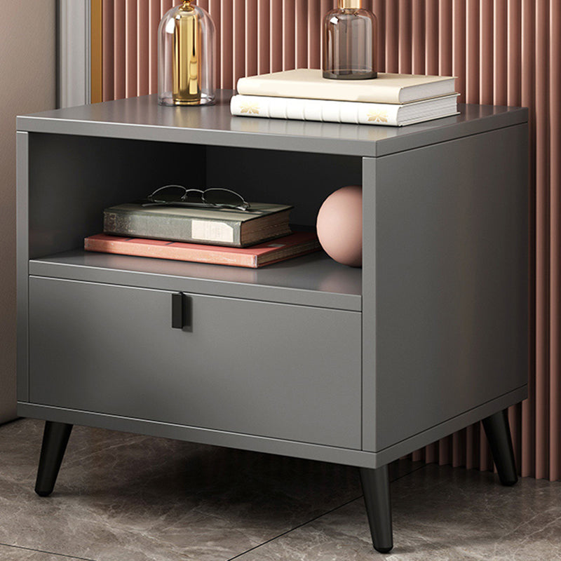 Houten nachtkastje met lade /16.5"20.8"tall nachtkastje in bruin / zwart / wit