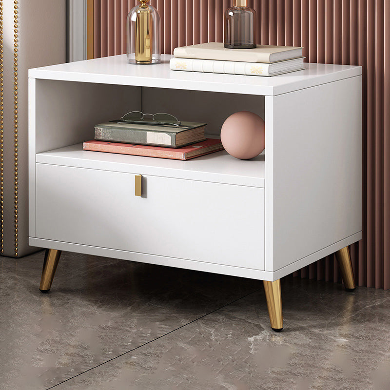 Houten nachtkastje met lade /16.5"20.8"tall nachtkastje in bruin / zwart / wit