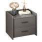 Wooden Nightstand with Drawer /16.5"20.8"Tall Nightstand in Brown / Black / White