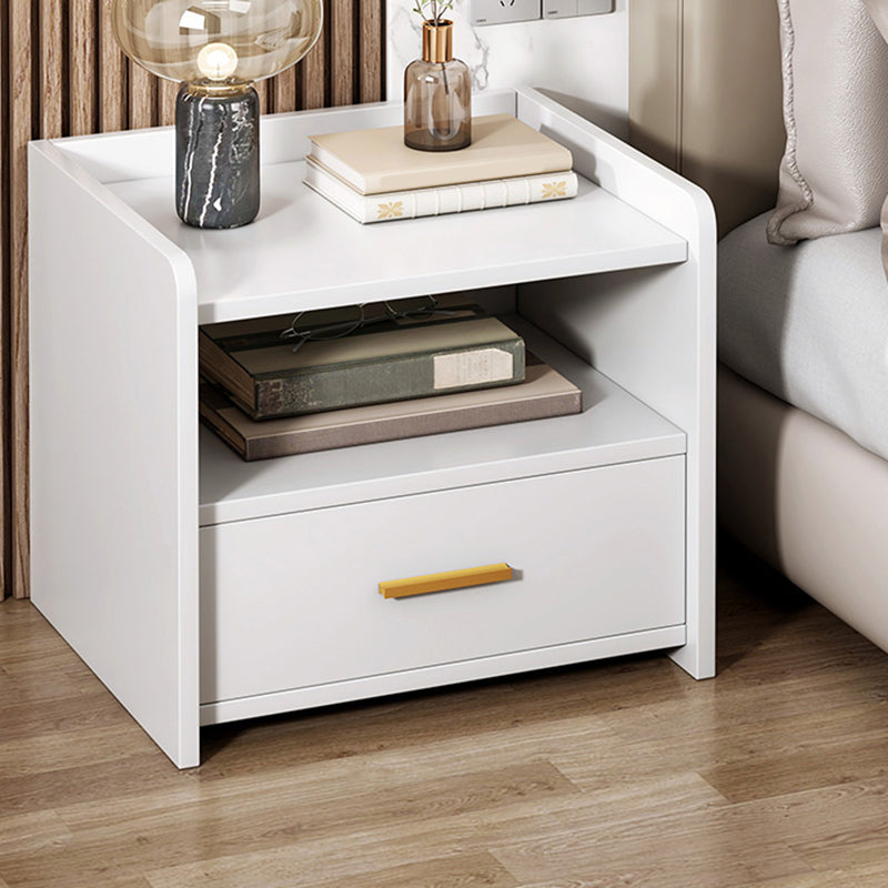 Houten nachtkastje met lade /16.5"20.8"tall nachtkastje in bruin / zwart / wit