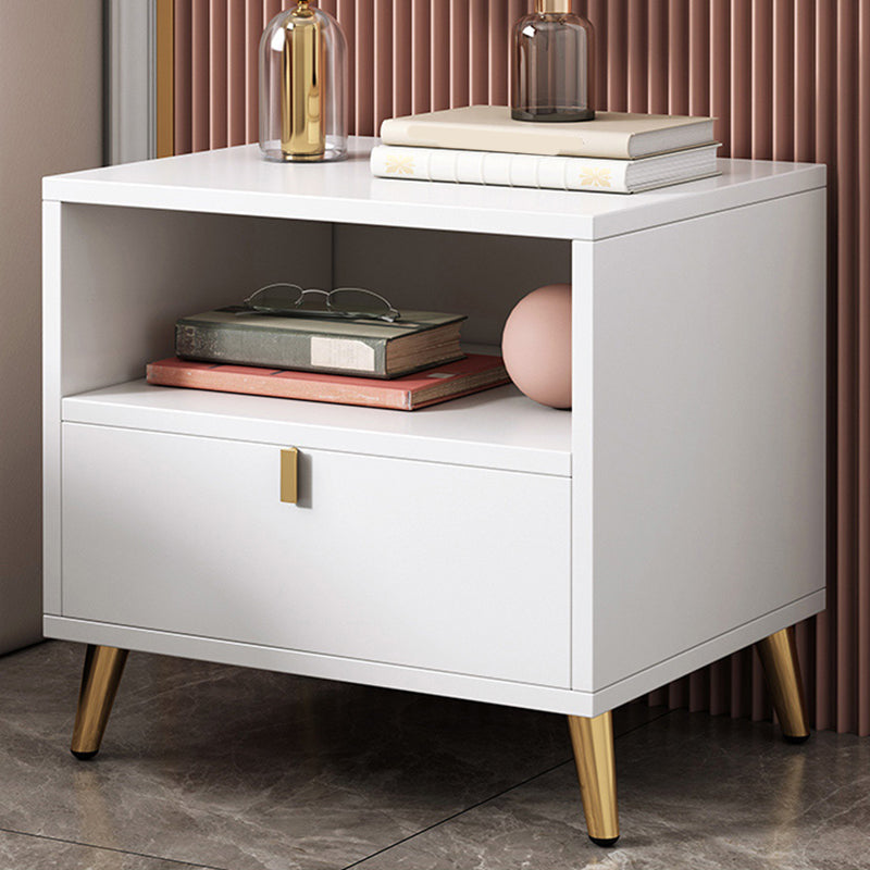 Houten nachtkastje met lade /16.5"20.8"tall nachtkastje in bruin / zwart / wit