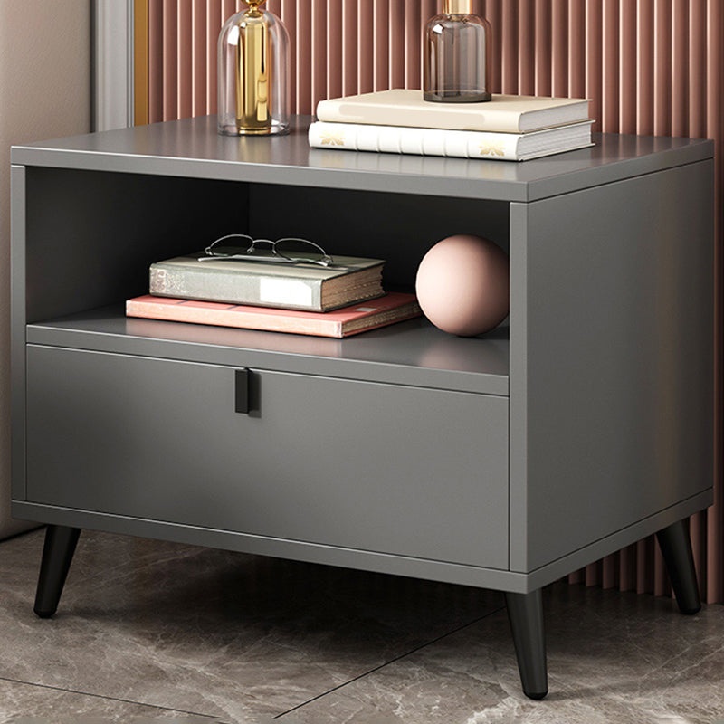 Houten nachtkastje met lade /16.5"20.8"tall nachtkastje in bruin / zwart / wit