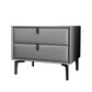 Pine Frame Two Drawers Leather Multicolor Choice of Black Table Foot Nightstand