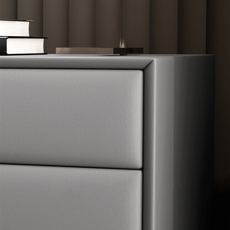 Marco de pino dos cajones de cuero opción multicolor de mesas de noche de mesa negra