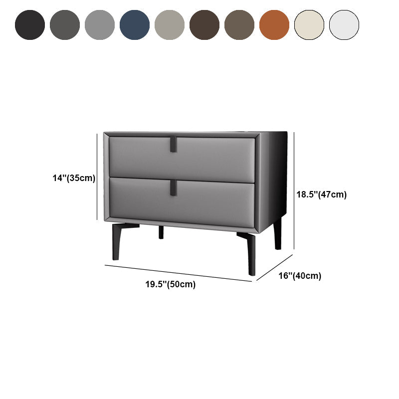 Cadre en pin deux tiroirs Choix multicolore en cuir de table de nuit noire de table noire