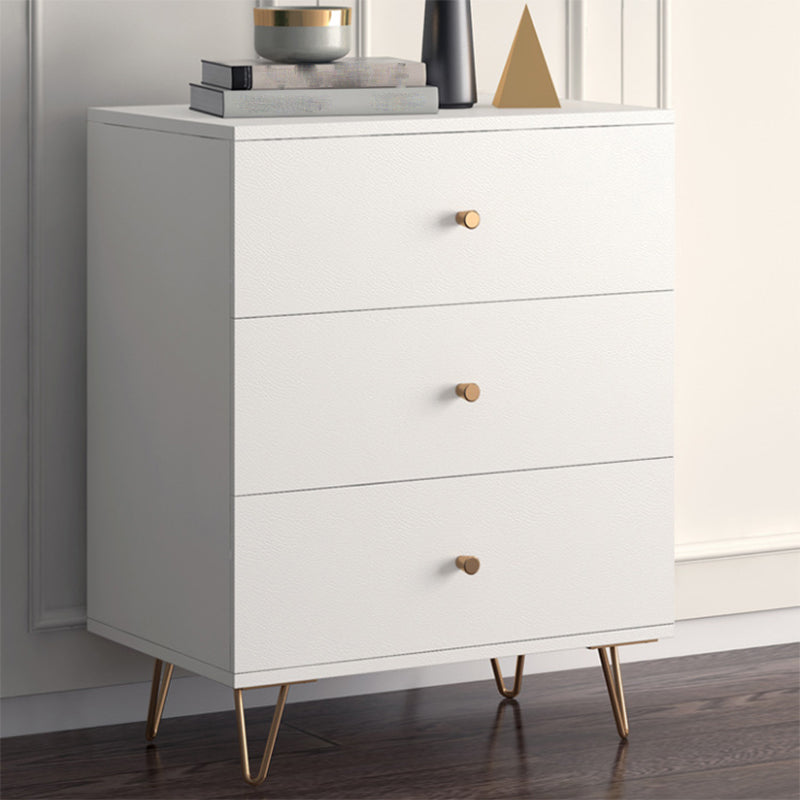 Accent contemporain blanc armoire d'accent rectangle avec tiroirs, résistant aux rayures