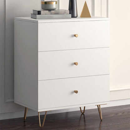 White Contemporary Accent Chest Rectangle Accent Cabinet with Drawers, Scratch Resistant