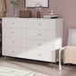White Contemporary Accent Chest Rectangle Accent Cabinet with Drawers, Scratch Resistant
