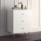 White Contemporary Accent Chest Rectangle Accent Cabinet with Drawers, Scratch Resistant