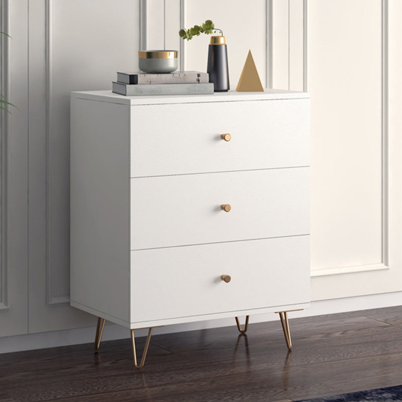 Accent contemporain blanc armoire d'accent rectangle avec tiroirs, résistant aux rayures