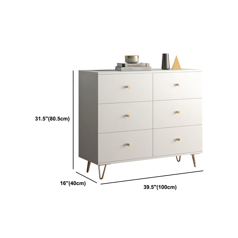 White Contemporary Accent Chest Rectangle Accent Cabinet with Drawers, Scratch Resistant