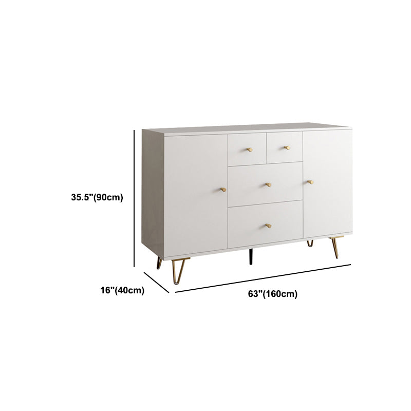 White Contemporary Accent Chest Rectangle Accent Cabinet with Drawers, Scratch Resistant