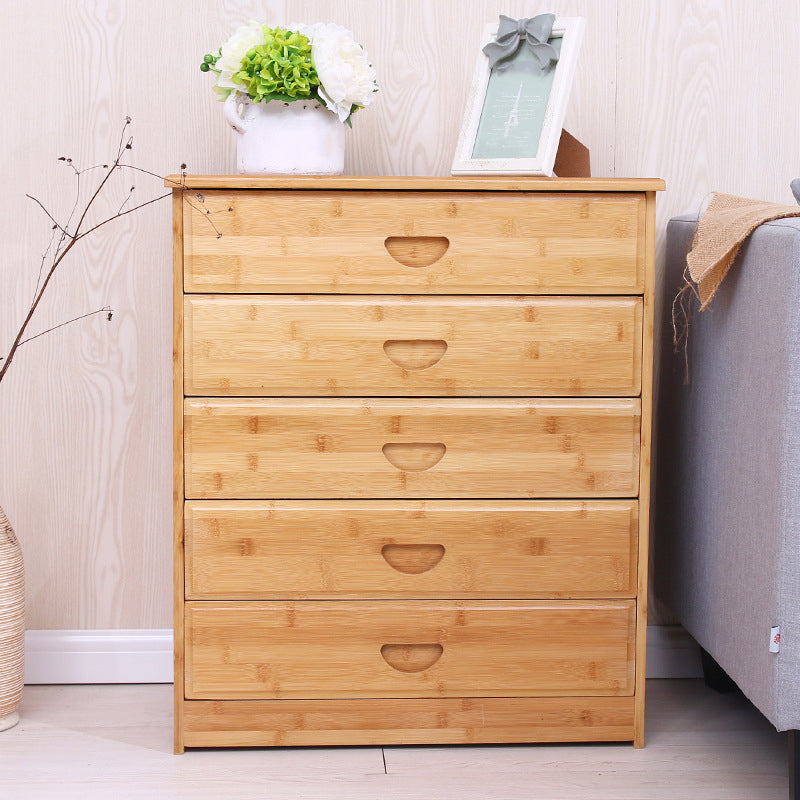 Contemporary Brown Accent Chest Rectangle Chest with Grooves Drawers