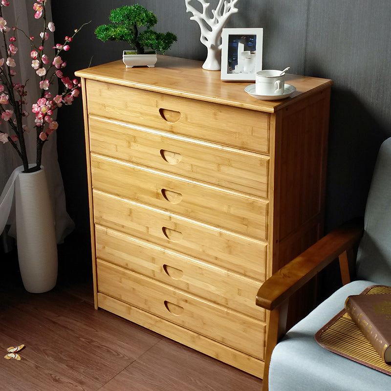 Contemporary Brown Accent Chest Rectangle Chest with Grooves Drawers