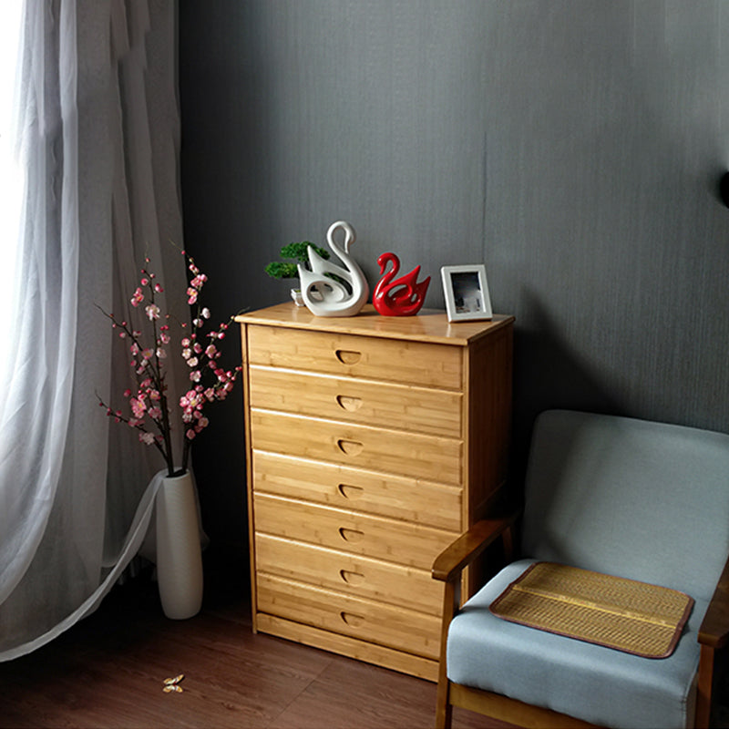 Hedendaags bruin accent borst rechthoekige kist met groeven laden