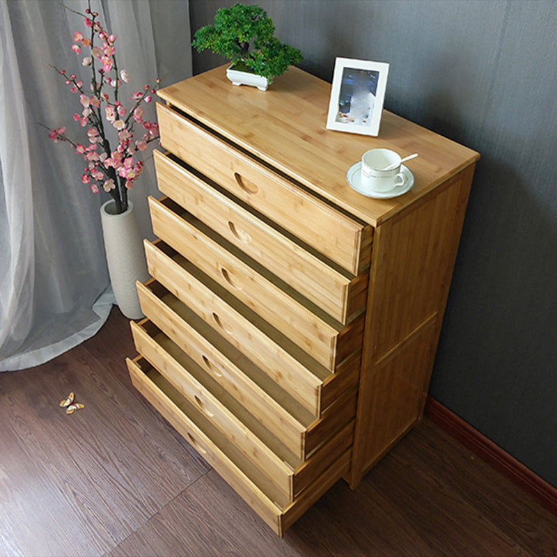 Contemporary Brown Accent Chest Rectangle Chest with Grooves Drawers