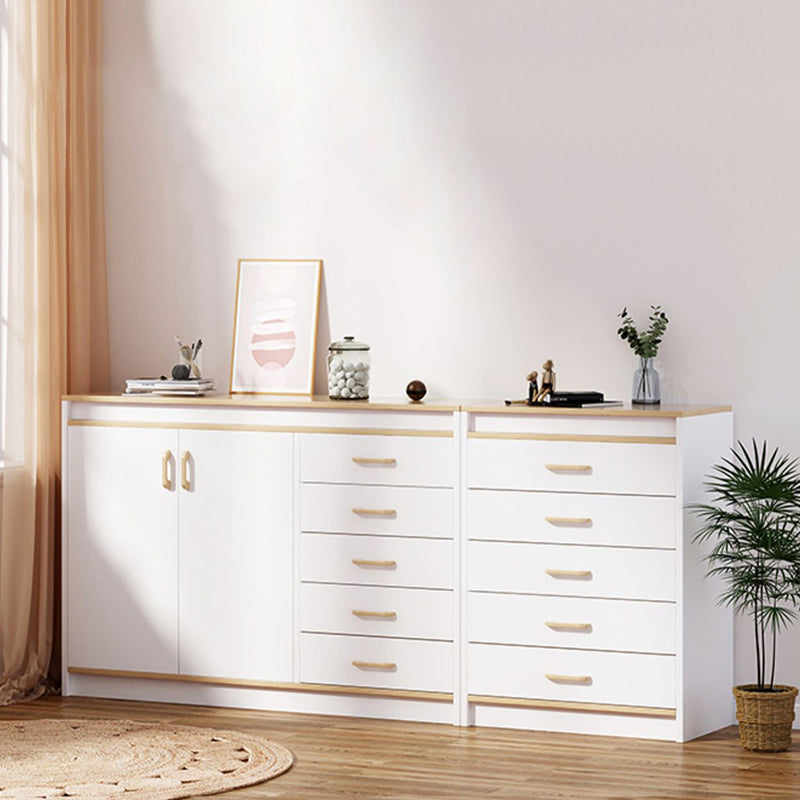 13.38" Wide Rectangle Accent Chest White Wood Accent Cabinet