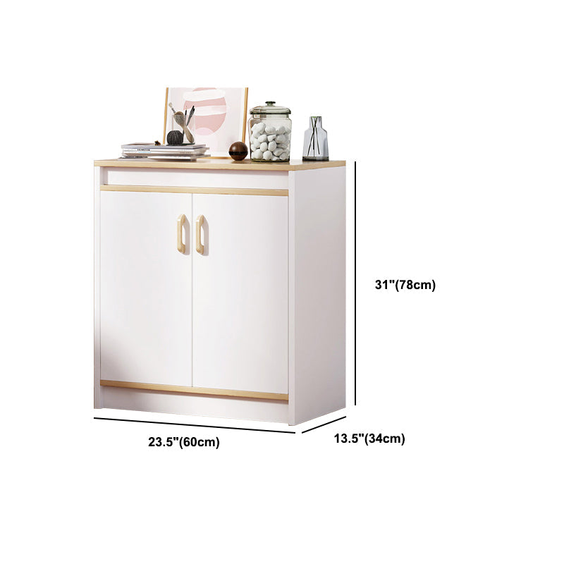 13.38" Wide Rectangle Accent Chest White Wood Accent Cabinet