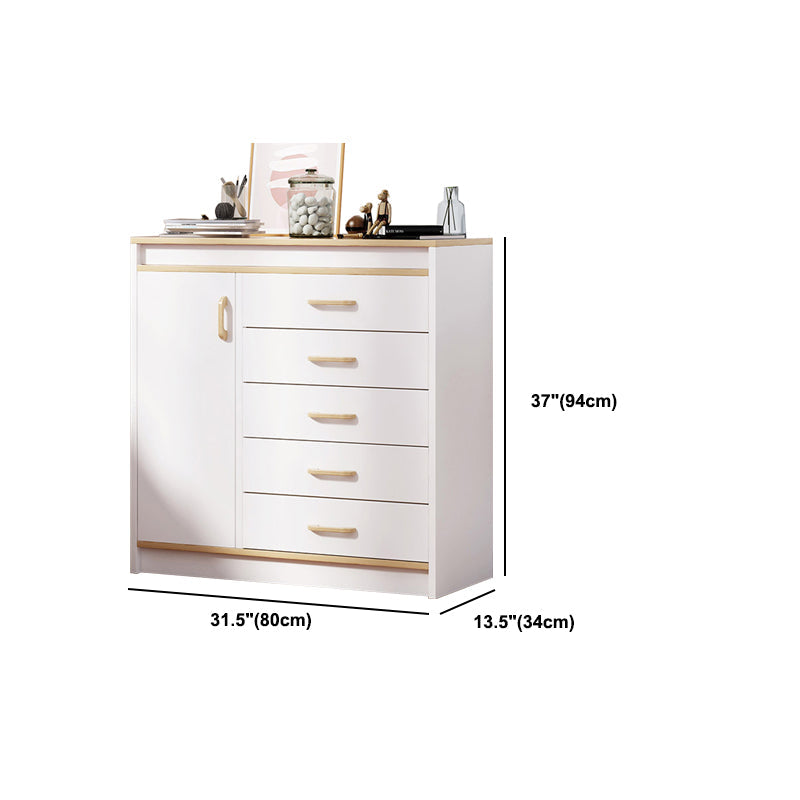13.38" Wide Rectangle Accent Chest White Wood Accent Cabinet