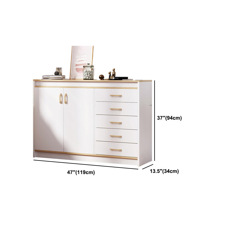 13.38" Wide Rectangle Accent Chest White Wood Accent Cabinet