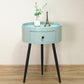 Contemporary Round Night Table with Drawer Metal Tripod Nightstand Green Clearhalo 'Bedroom Furniture' 'furn' 'furn_night_stand' 'Furniture' 'night_stand' 'Nightstands' 5470678