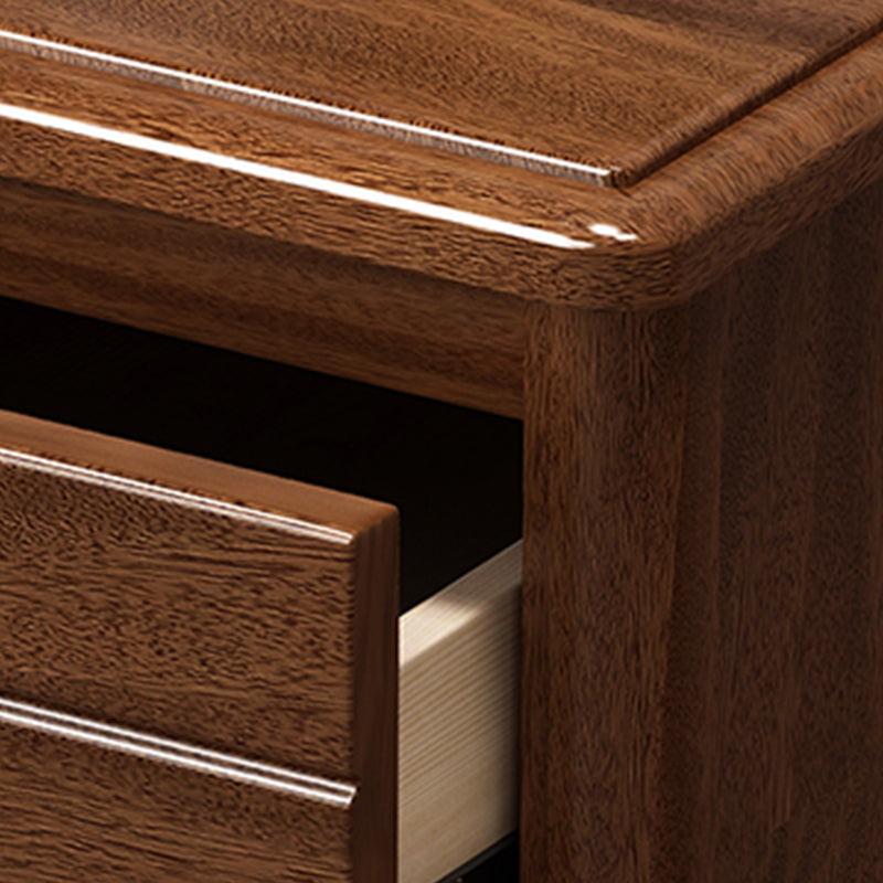 3つの引き出し付き農家のソリッドウッドナイトスタンド26.77 "背の高いナイトテーブル