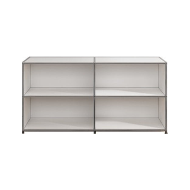 Stainless Steel Sideboard Contemporary Style Storage Dining Sideboard 60"L x 16"W x 30"H Cream Clearhalo 'buffet_sideboard' 'Buffets & Sideboards' 'furn' 'furn_buffet_sideboard' 'Furniture' 'Kitchen & Dining Furniture' 5470827