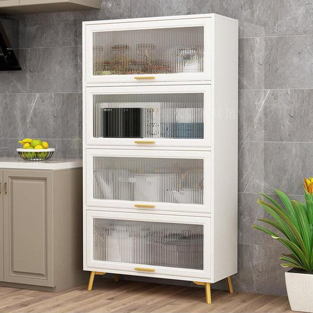 Sideboidale ingegnerizzato in stile Glam Porte in vetro in legno Sideboard per cucina