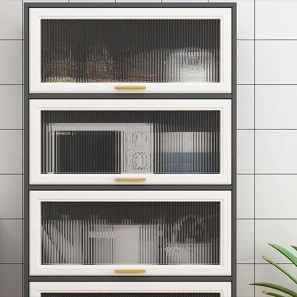 Sideboidale ingegnerizzato in stile Glam Porte in vetro in legno Sideboard per cucina