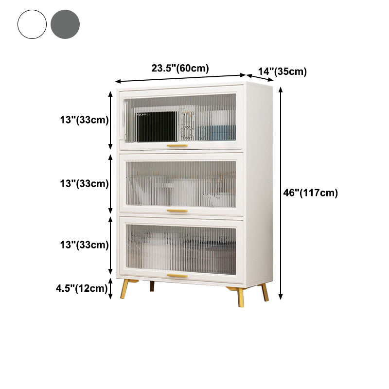 Sideboidale ingegnerizzato in stile Glam Porte in vetro in legno Sideboard per cucina