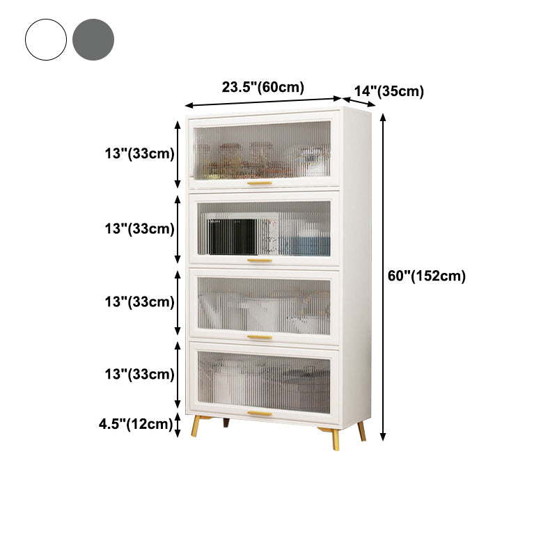 Sideboidale ingegnerizzato in stile Glam Porte in vetro in legno Sideboard per cucina