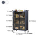 Glam Style Sideboard Engineered Wood Storage Dining Sideboard with Glass Door