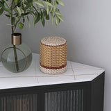 Modern Stone and Metal Buffet Server 35.5"H Glass Doors Cabinet Dining Server