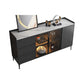 Stone moderno 33,4 "H buffet a buffet a 3 cassetti a 3 cassetto server buffet con porte di vetro