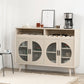 Moderno legno 39 "h sideboard buffet sala da pranzo buffet server con porte di vetro