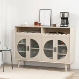 Moderno legno 39 "h sideboard buffet sala da pranzo buffet server con porte di vetro