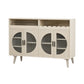 Moderno legno 39 "h sideboard buffet sala da pranzo buffet server con porte di vetro