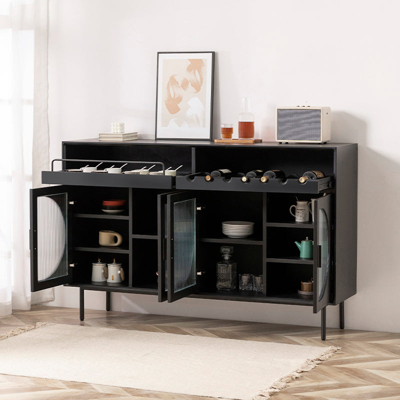 Moderno legno 39 "h sideboard buffet sala da pranzo buffet server con porte di vetro