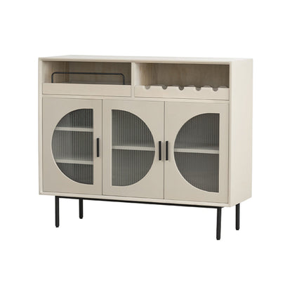 Moderno legno 39 "h sideboard buffet sala da pranzo buffet server con porte di vetro