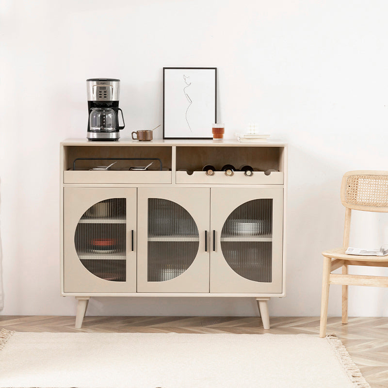 Moderno legno 39 "h sideboard buffet sala da pranzo buffet server con porte di vetro