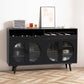 Moderno legno 39 "h sideboard buffet sala da pranzo buffet server con porte di vetro