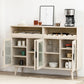 Moderno legno 39 "h sideboard buffet sala da pranzo buffet server con porte di vetro