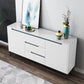 Modern Stone 35"H Sideboard Buffet 3-Drawer 2-Door Dining Room Buffet Server