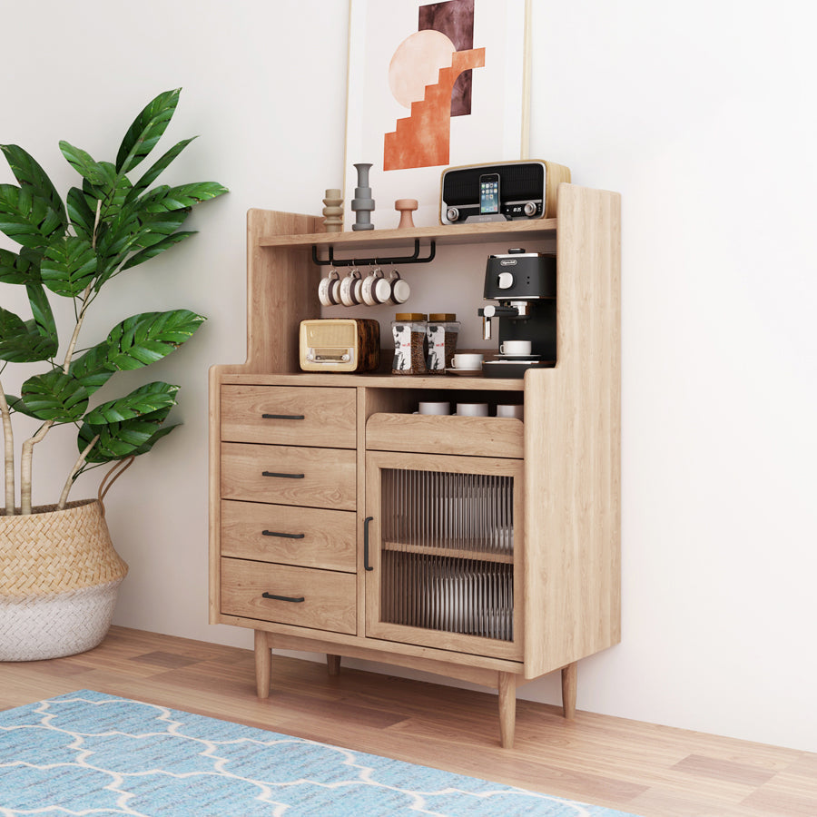 Modern Style Buffet Server 51-inch Height Pine Frame Kitchen Server Clearhalo 'buffet_sideboard' 'Buffets & Sideboards' 'furn' 'furn_buffet_sideboard' 'Furniture' 'Kitchen & Dining Furniture' 5471232