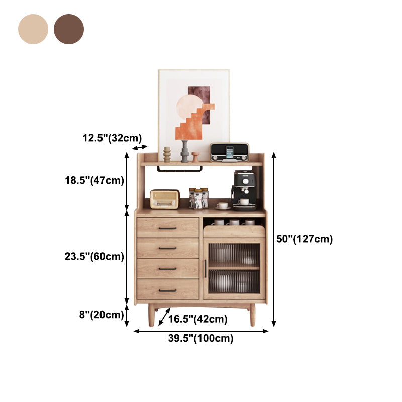 Modern Style Buffet Server 51-inch Height Pine Frame Kitchen Server Clearhalo 'buffet_sideboard' 'Buffets & Sideboards' 'furn' 'furn_buffet_sideboard' 'Furniture' 'Kitchen & Dining Furniture' 5471237